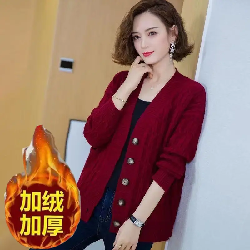 Новинка 2024 свитер куртка Осень-зима свободный в ленивом стиле короткий