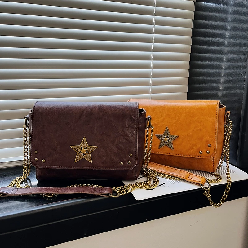 Cow Leather Large-capacity Handbag Business Leisure Envelope Bag 2023 New Rivet Leather Single-shoulder Cross-body Bag For Women