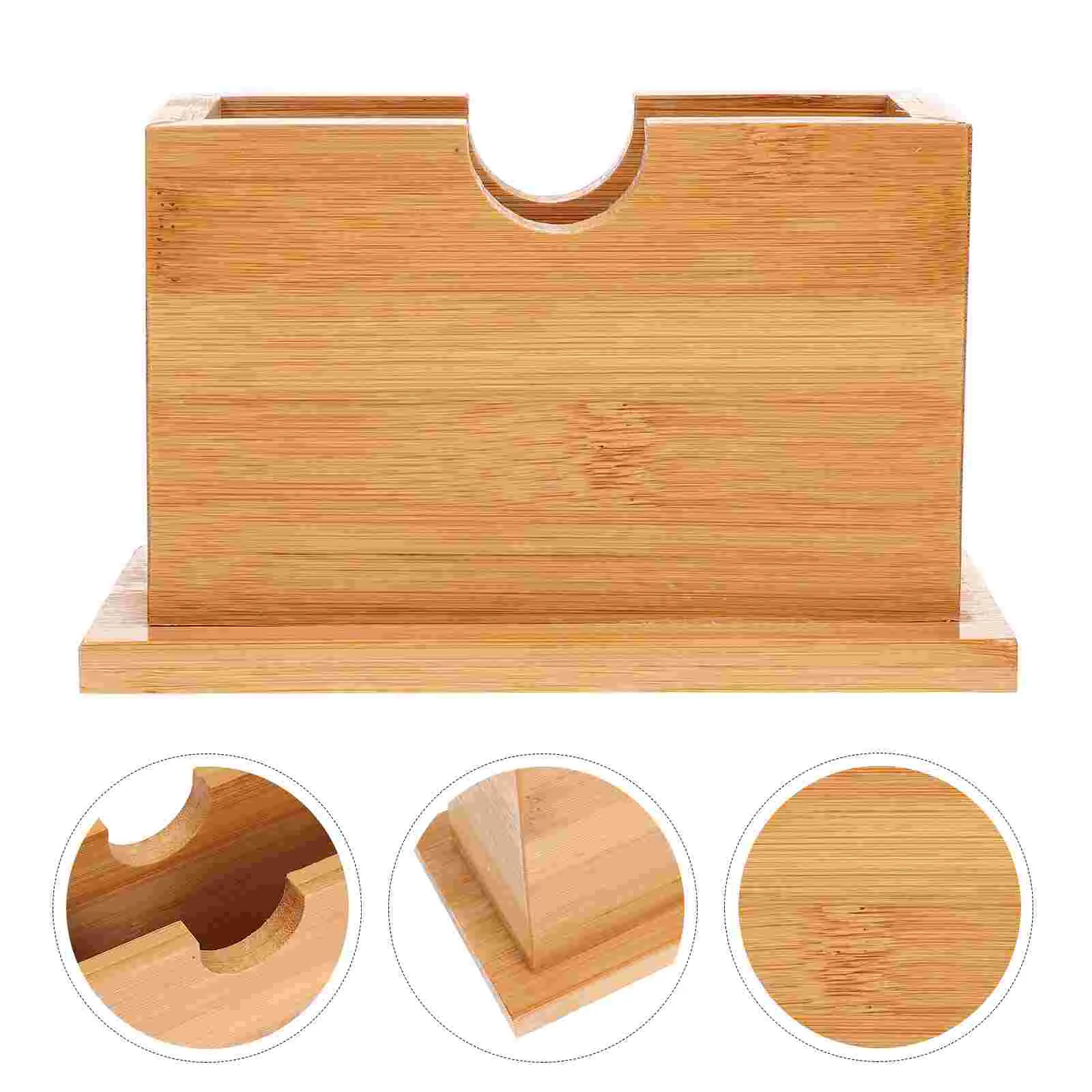 

Napkin Holder Tissue Paper Dispenser Box Stand Kitchen Table Wooden Towel Organizer Rack Vertical Cocktail Storage Freestanding
