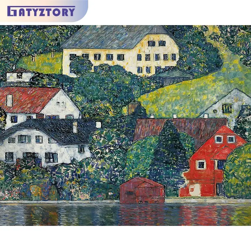 

GATYZTORY Abstract Painting By Numbers Diy Crafts Coloring By Numbers Country Landscape Painting Numbers Home Decoration Gift