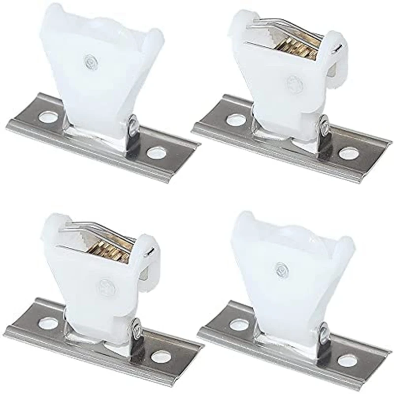 

4pcs Cord Lock Mechanism and Cord Idler Pulley Swivel Type White Plastic and Stainless Steel Bracket for Roman Blinds Woven Wood