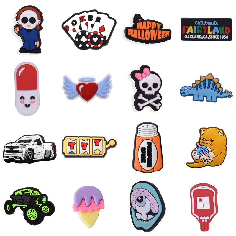 

Shoe Charms Accessories Fits for Crocs Single Sale 1pcs Decorations PVC Buckle for Kids Party Christmas Gifts Pins