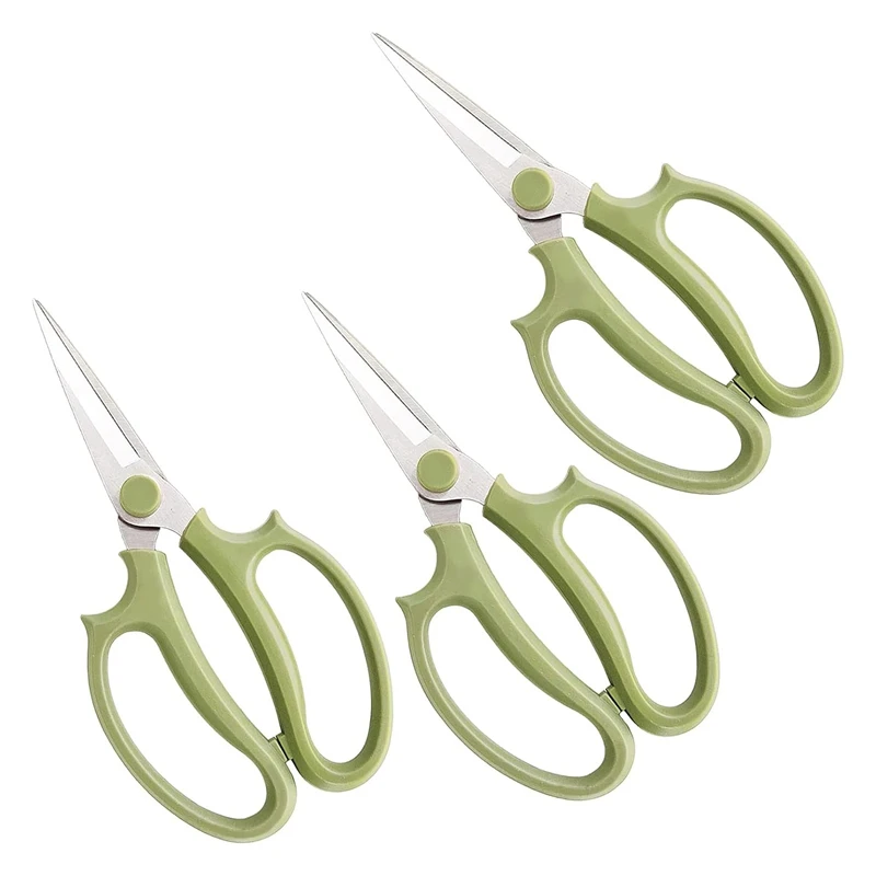 

3 Piece Garden Flower Scissors Floral Scissors Pruning Shears Stainless Steel Flower Scissors With Comfortable Green