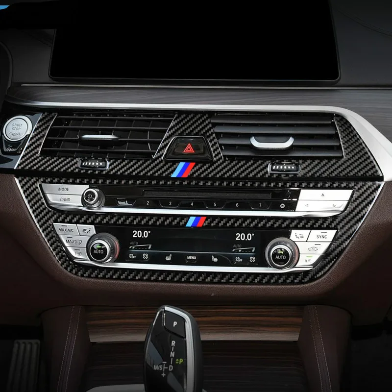 

Отделочная панель CD из углеродного волокна для кондиционера воздуха, покрытая внутренней отделкой, для BMW серии G30 5, стикеры для аксессуаров...