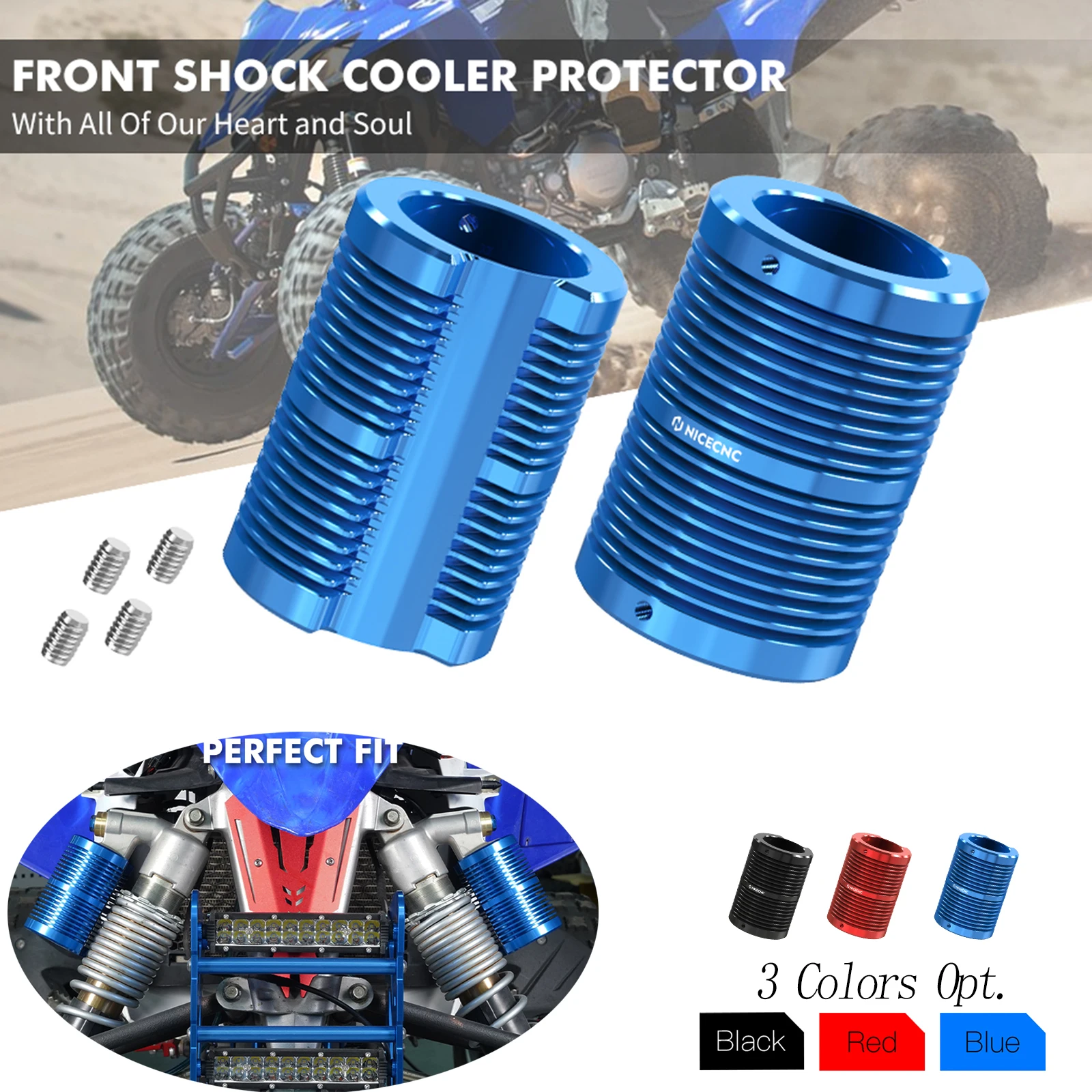 NICECNC For Yamaha YFZ450R Front Shock Cooler Protector 450R YFZ YFZ450RSE Special Edition 2009-2023 2017 2019 ATV Accessories