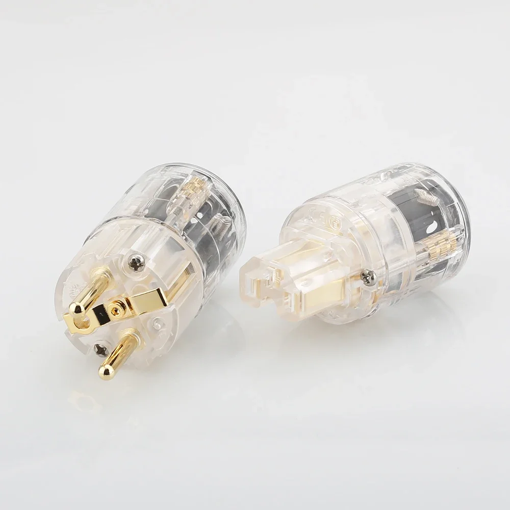 Штекер HIFI для аудиокабеля питания 24-каратный позолоченный гнездовой разъем IEC C15