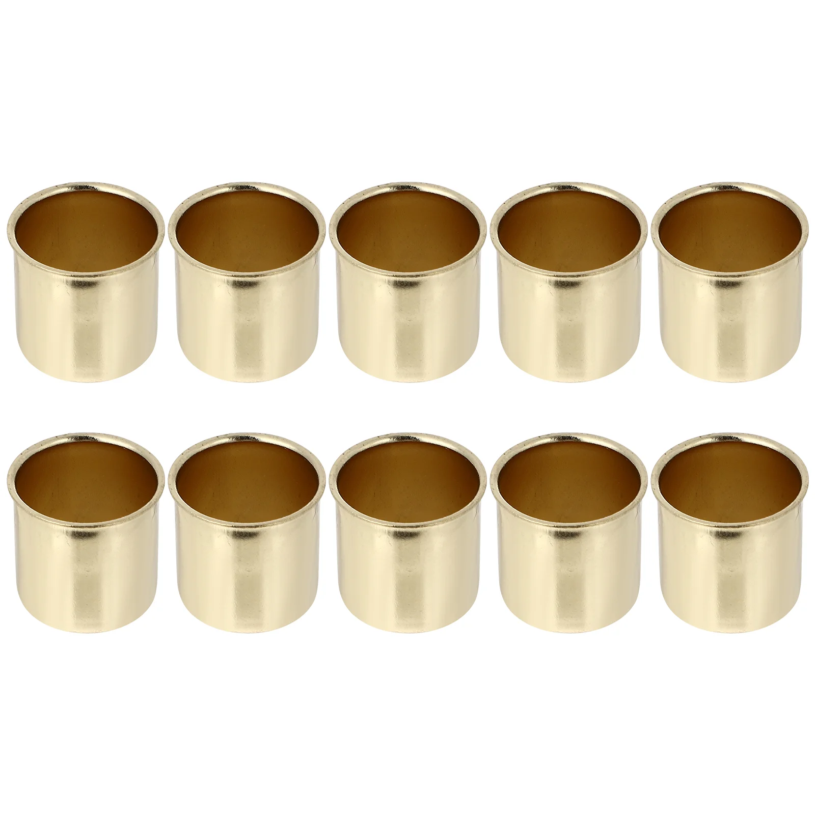 

Cups Holder Metal Tealight Cup Candlestick Holders Christmas Drip Iron Emptyvotive Containers Protectorsbase Taper Tins Tin Gold