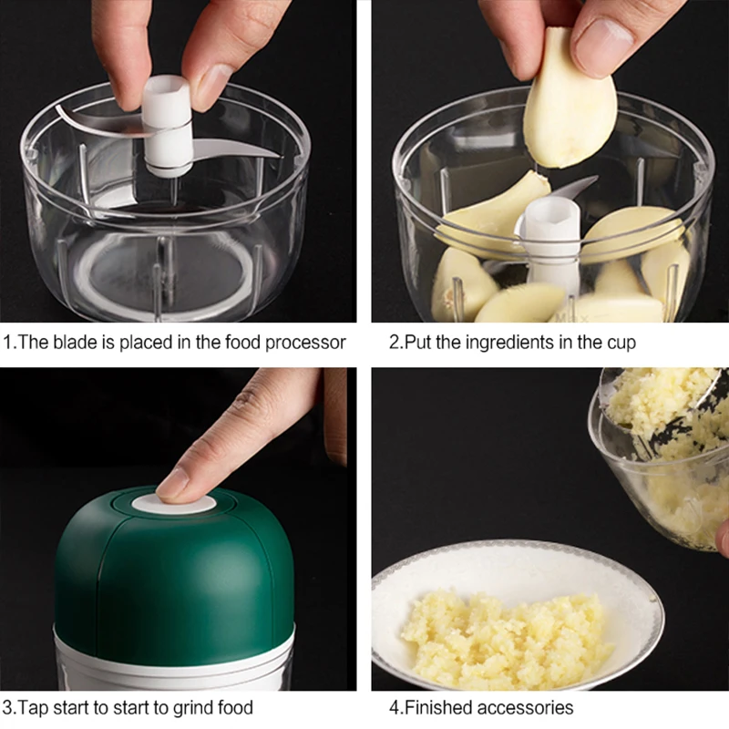 electric food chopper garlic crusher meat grinder mini garlic press vegetable chopper masher machine usb kitchen gadgets free global shipping