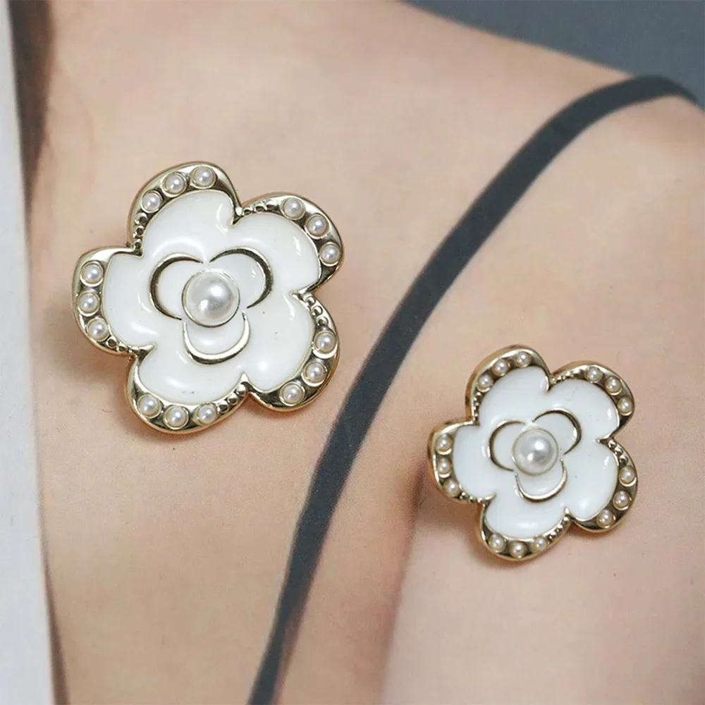 10 шт. 18/23 мм изящные элегантные жемчужные металлические пуговицы костюм вязаный