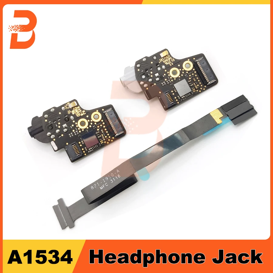 

Оригинальная плата A1534 с аудиоразъемом и кабелем 821-1910-A для MacBook Retina, 12 дюймов, разъем для наушников A1534, 2015, 2016, 2017 лет