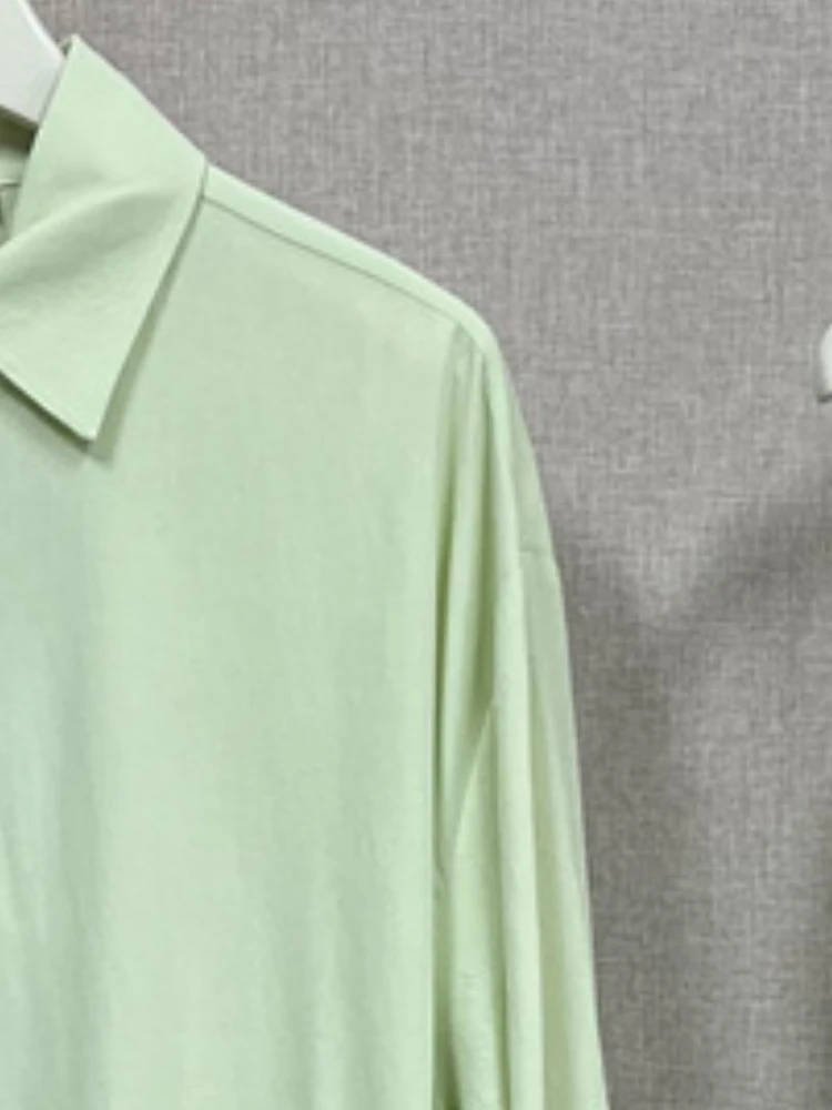 

2023 Spring and Summer New Women Tie Waist Shirt Dress Solid Color