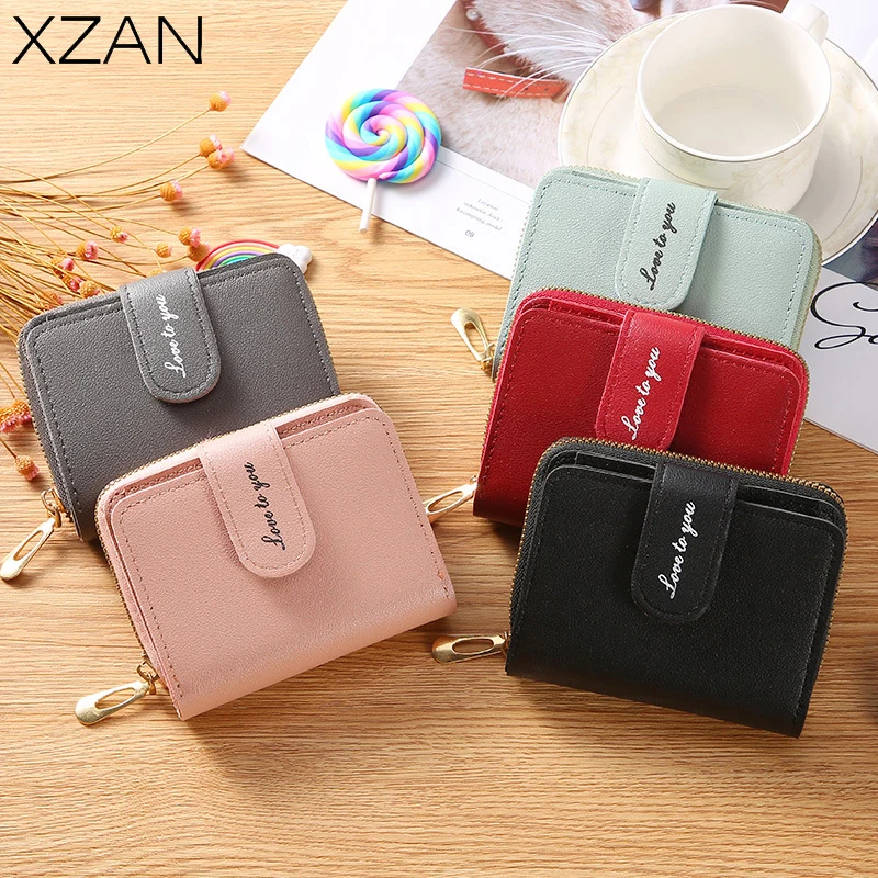 

New Fashion short wallet for women small purse female PU leather zipper money bag ladies coin purse hand bag credit card holder