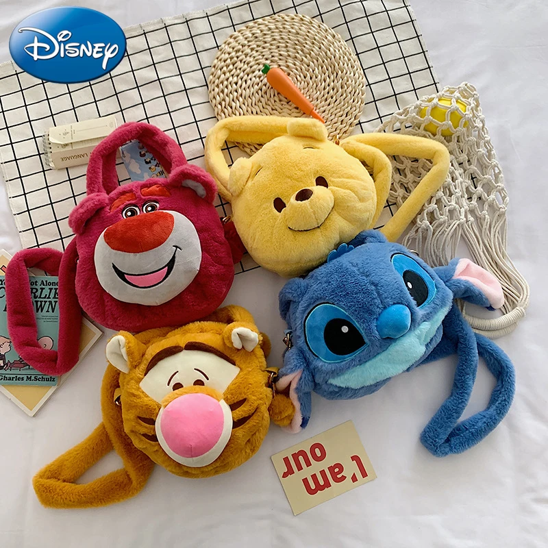 

Сумка-тоут из мультфильма Disney, Микки и Минни, плюшевая Сумка-Кроссбоди для девочек, милая детская сумка на плечо