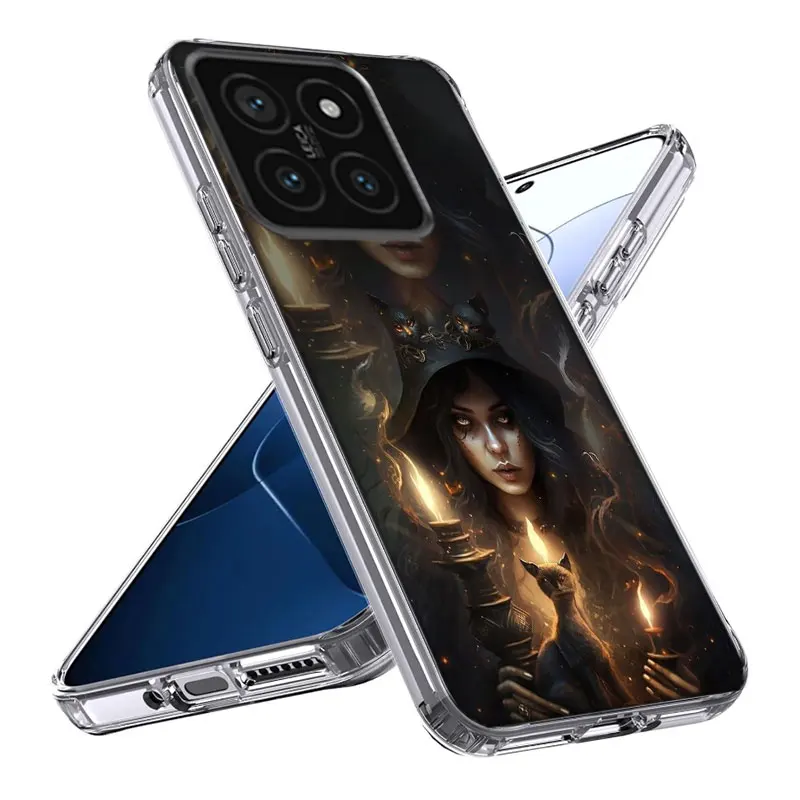Witch Magic Clear Phone Case For Xiaom Mi 12 12T 11T 10T 9T 13 11 10 9 8 Lite CC9 CC9E Pro 6X 5X A1 A2 A3 Cover Coque