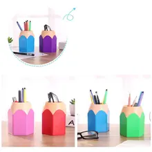 New Pencil Pot Creative Make Up Brush Pen Vase Holder Container Stationery Plastic Desk Organizer Tidy School Office Supplies