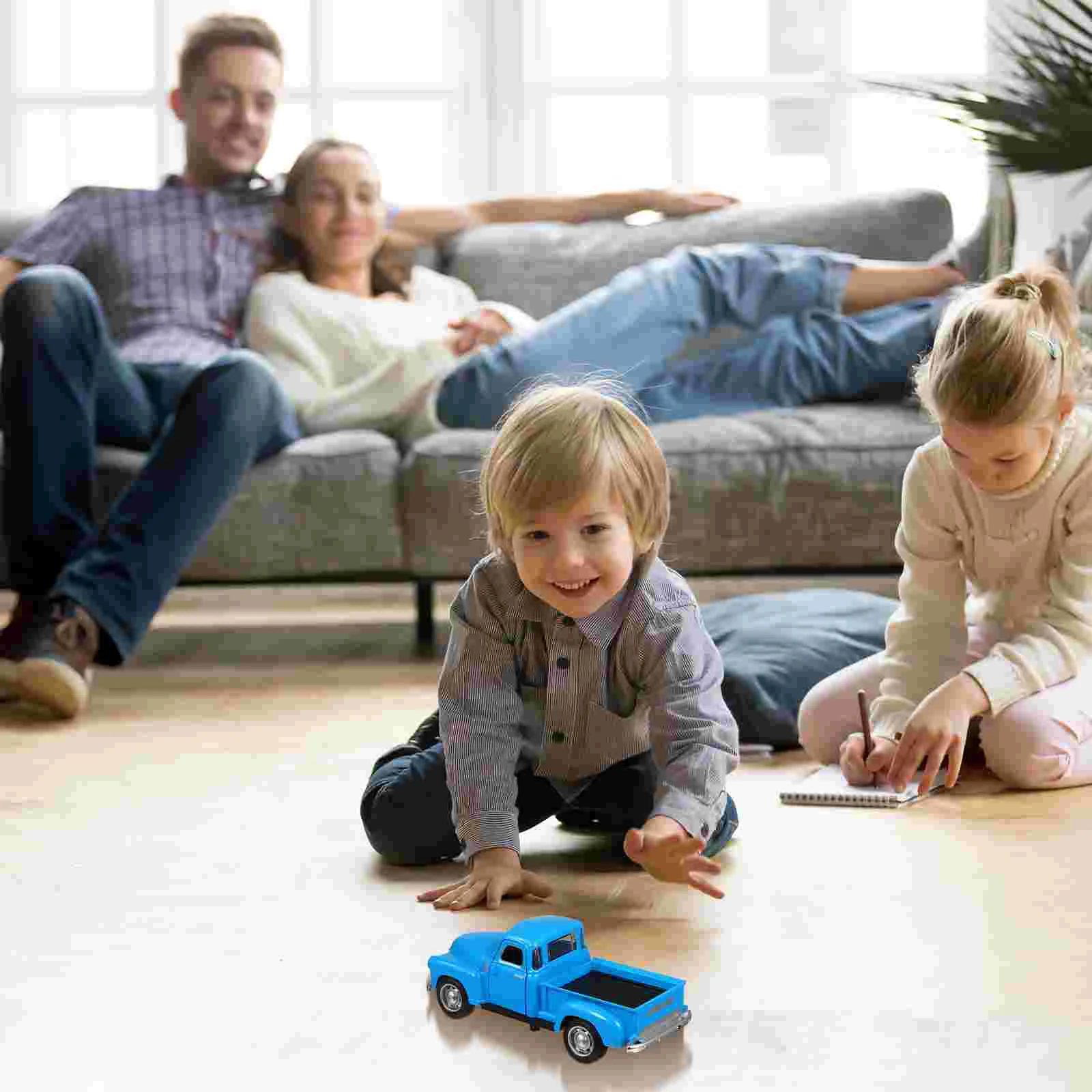 

Модель автомобиля из сплава, имитация грузовика, игрушка, Литые металлические автомобили, старомодный Пикап для детей