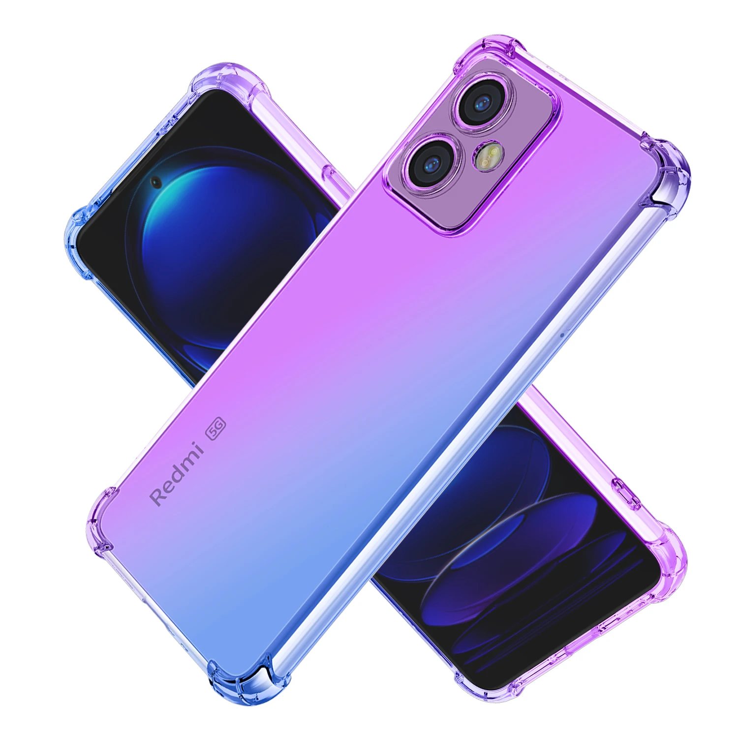 

Clear Cute Gradient Case for Redmi Note 12 Pro+ / Note 12 Pro /Note 12 Discovery Slim Anti Scratch Flexible TPU Shockproof Cover