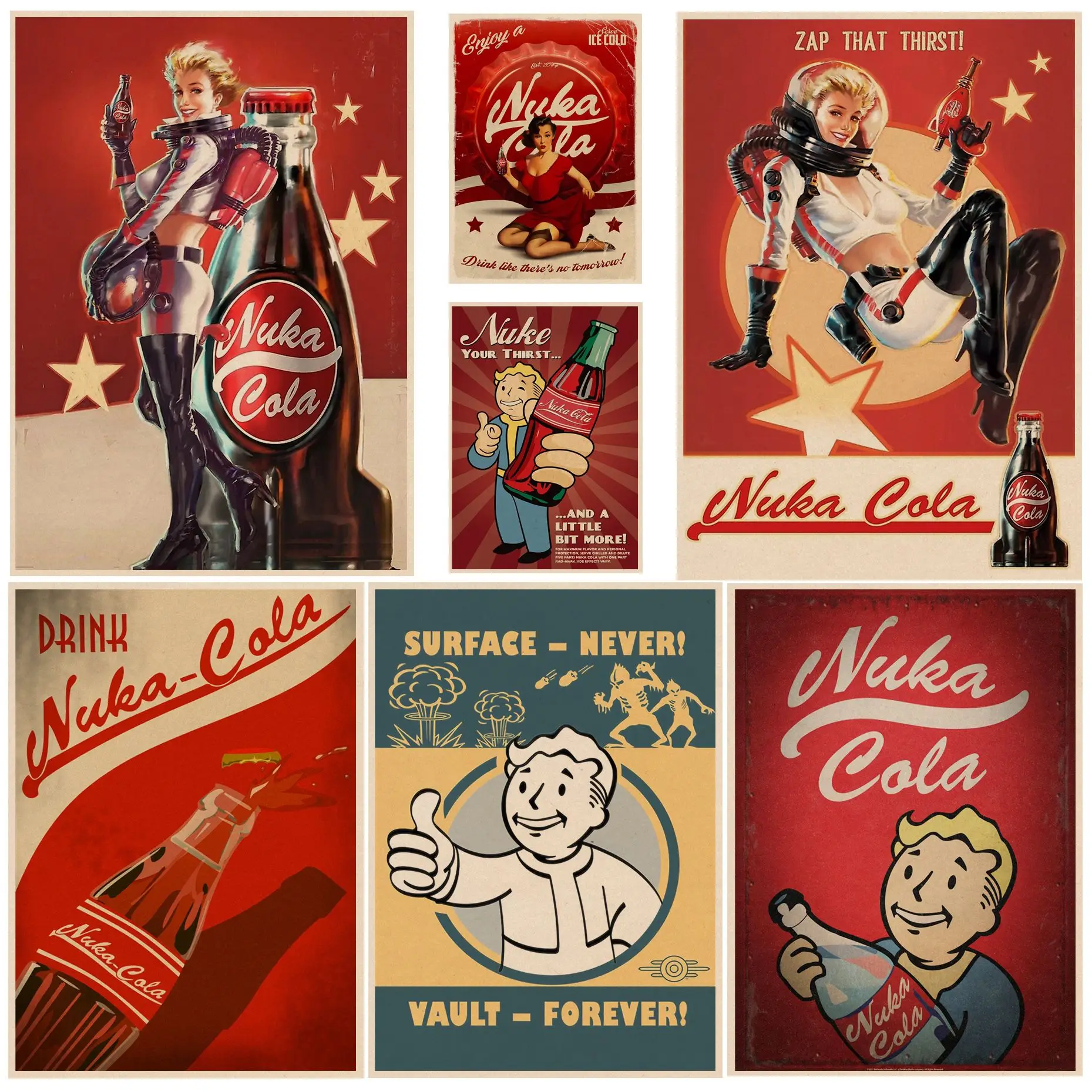 

Fallout 3 4 Game DIY Poster For Living Room Bar Decoration Posters Wall Stickers