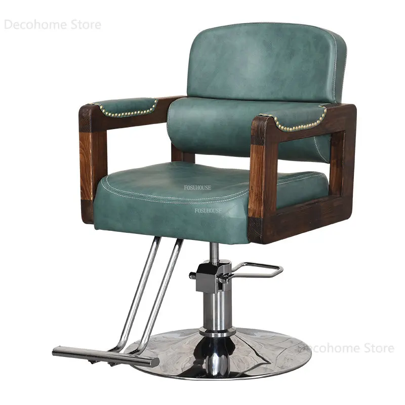 

Европейские ретро парикмахерские кресла, скандинавский простой парикмахерский стул, мебель для салона красоты, парикмахерский стул, лежачий стул для бритья