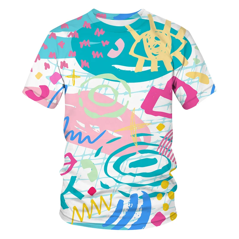 

2022 Hot -Selling Men's 3D Printing Pattern, Summer Fashion Casual Short -Sleeved Hip -Hop Street Clothing Top