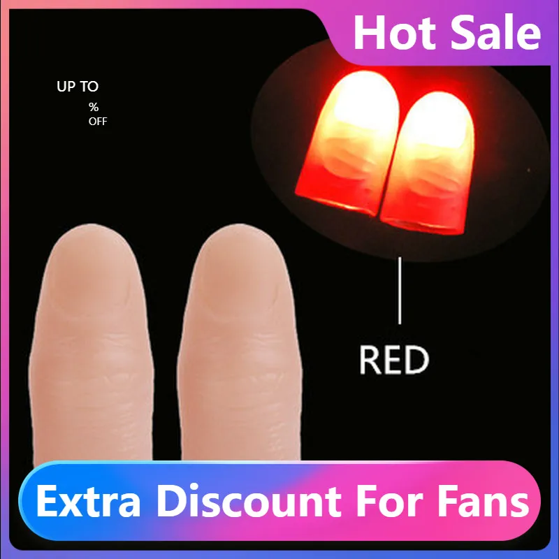 

Модные новые Волшебные магические мастеры, красная подсветка со светодиодной подсветкой, волшебный наконечник большого пальца, легкая илл...