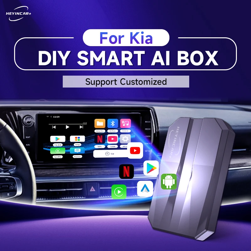 

2023 HEYINCAR DIY Smart AI Box Wireless Android Auto CarPlay For Kia Sportage K5 Carnival Picanto Netflix Iptv YouTube Mini tv