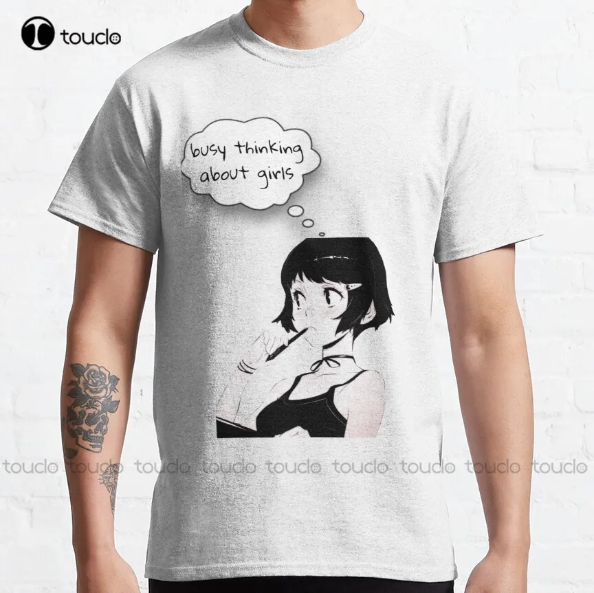 

Busy Thinking About Girls Design Classic T-Shirt Men Shirt Short Sleeve Funny Tee Shirts New Popular Xs-5Xl Unisex Streetwear