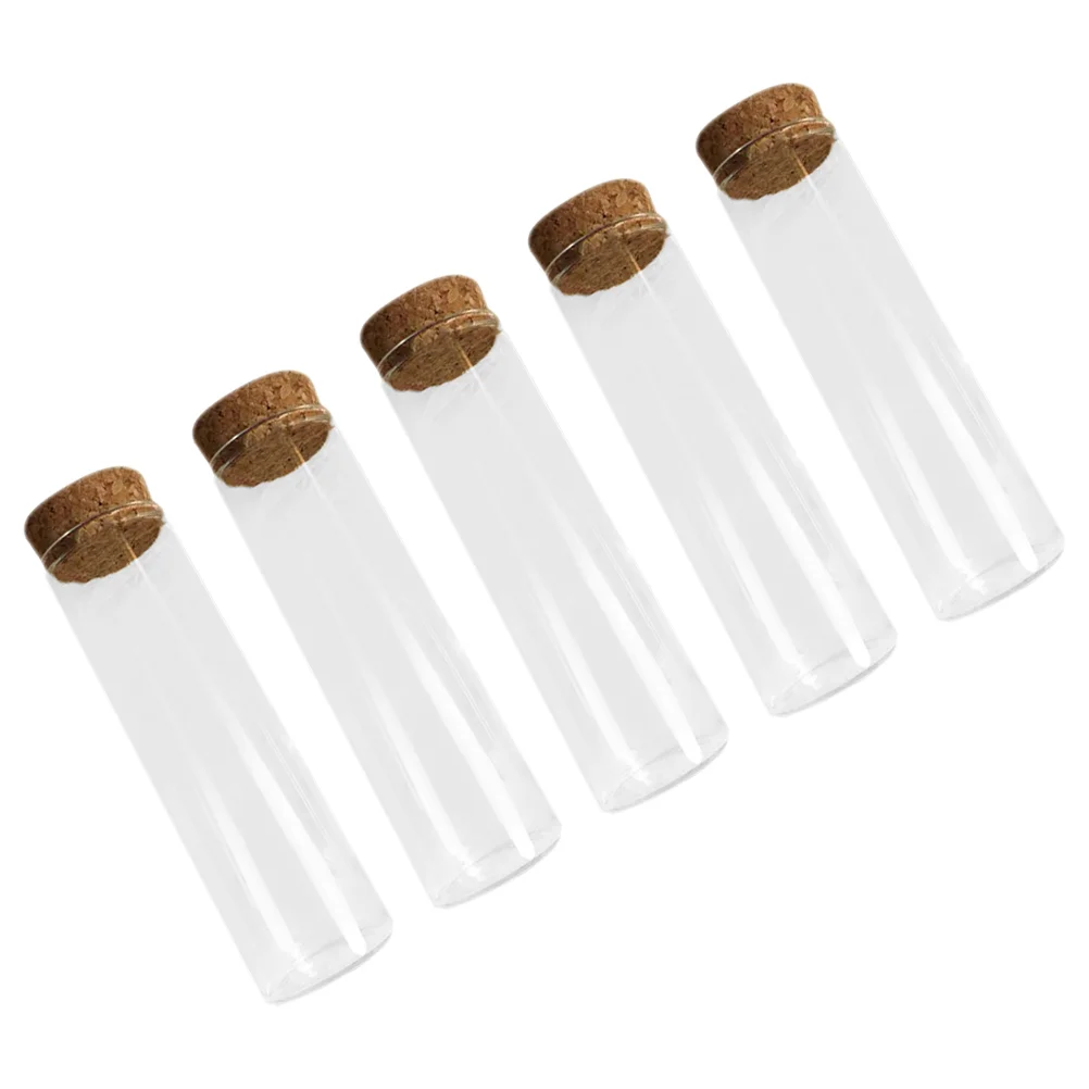 

5 Pcs Glass Jar Decorative Glass Bottle Mori Department Small Bottles Mini Ornaments Cotton Linen Vials