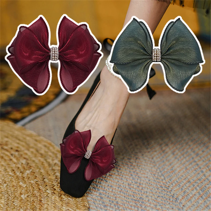 

Модные съемные зажимы для обуви с бантом, 2 шт., украшение для обуви с жемчугом, женские туфли на высоком каблуке, пряжки для свадебной вечеринки, украшение «сделай сам»