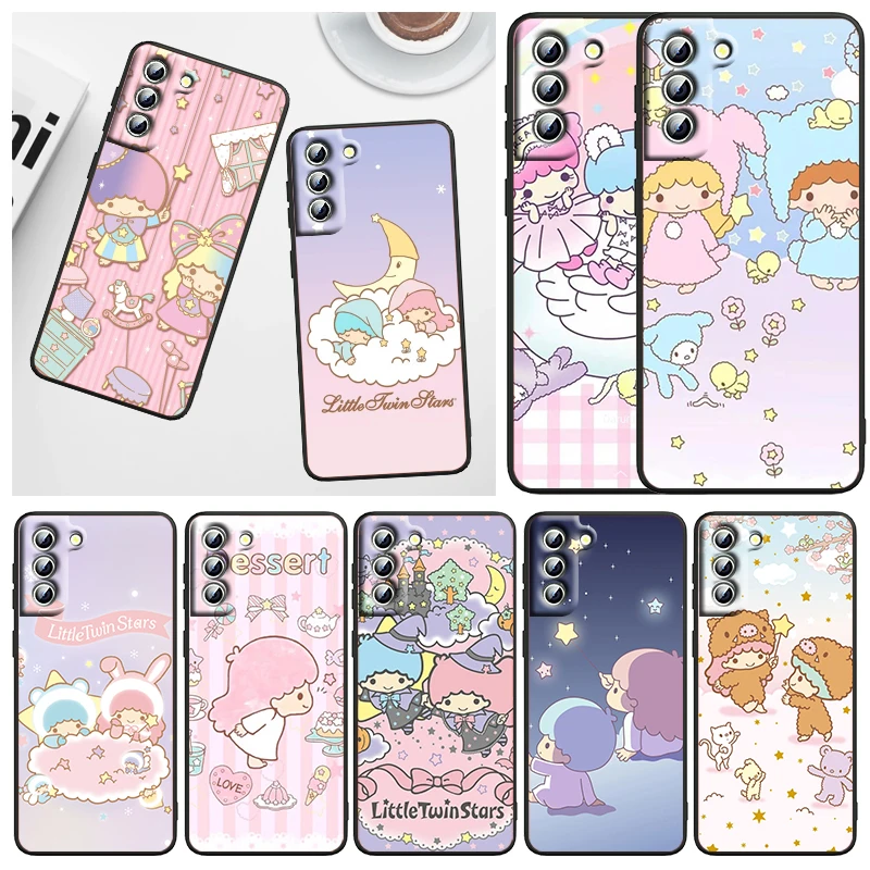 

Little Twin Stars Cartoon Phone Case For Samsung Galaxy S23 S22 S21 S20 FE S10 S10E S9 Plus Ultra Pro Lite 5G Black TPU FUnda