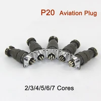 p20 aviation connector with 234567 cores butt tlye aeronautical plugs sockets industry straight head circular connection