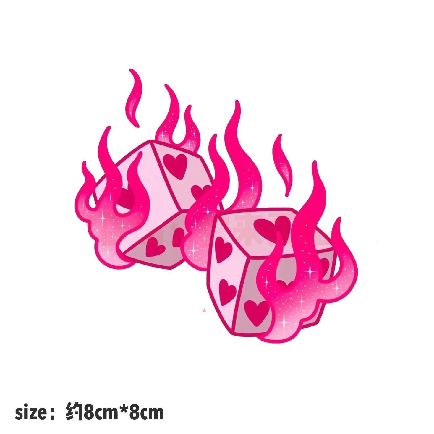 

2022 New Cute Pink Fire Love Dice Waterproof Tattoo Sticker for Woman Man Sexy Cute Arm Thigh Body Temporary Tattoo Fake Tattoo