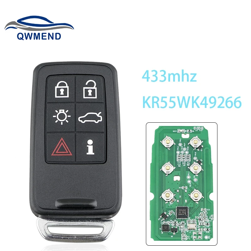 6 кнопок умный дистанционный ключ для автомобиля VOLVO XC60 XC90 S90 S60 2009-2014 Volvo Ключи