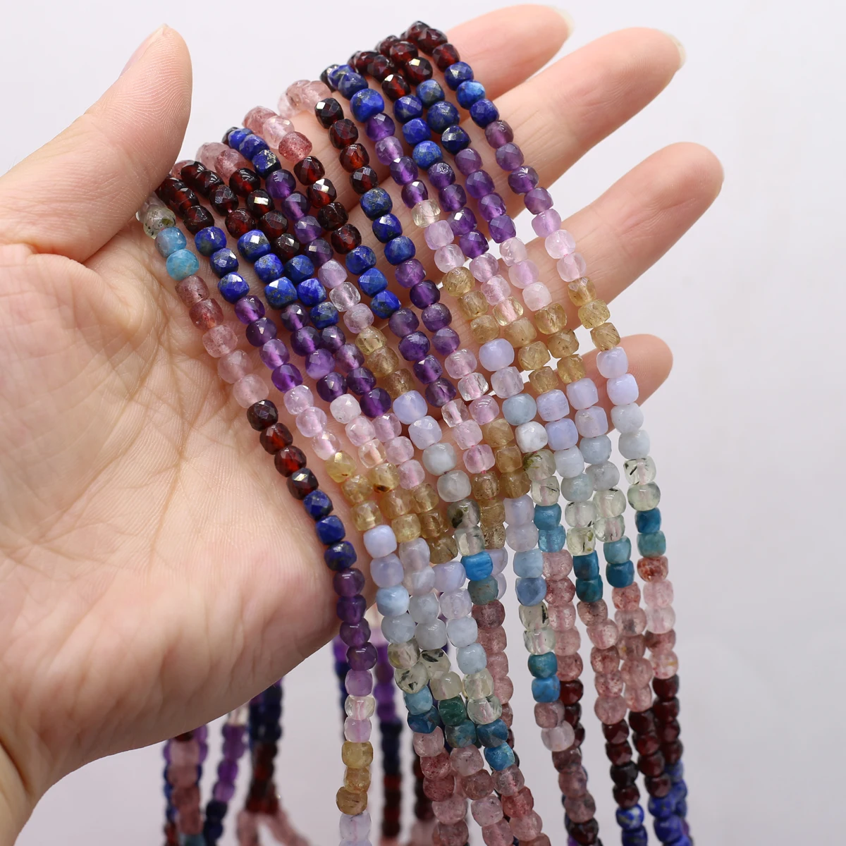 

Natural Stone Beads Faceted Quartz Round Loose Spacer Beads For Jewelry Making Necklace Bracelets DIY Charms Accessory 4mm