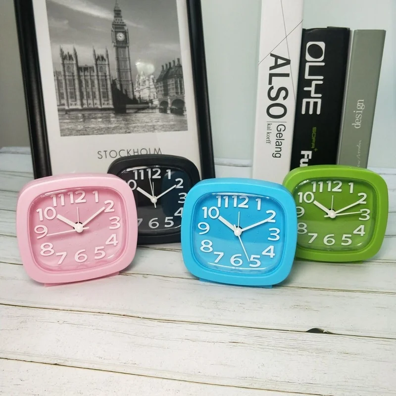 Colorful Children's Lazy Electric Alarm Clock Three-dimensional Digital Square Kid Bedside Bedroom Clock