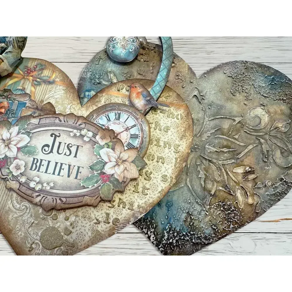 Ленты снежинки Рождественский узор звезды гусиные домики пуансетия