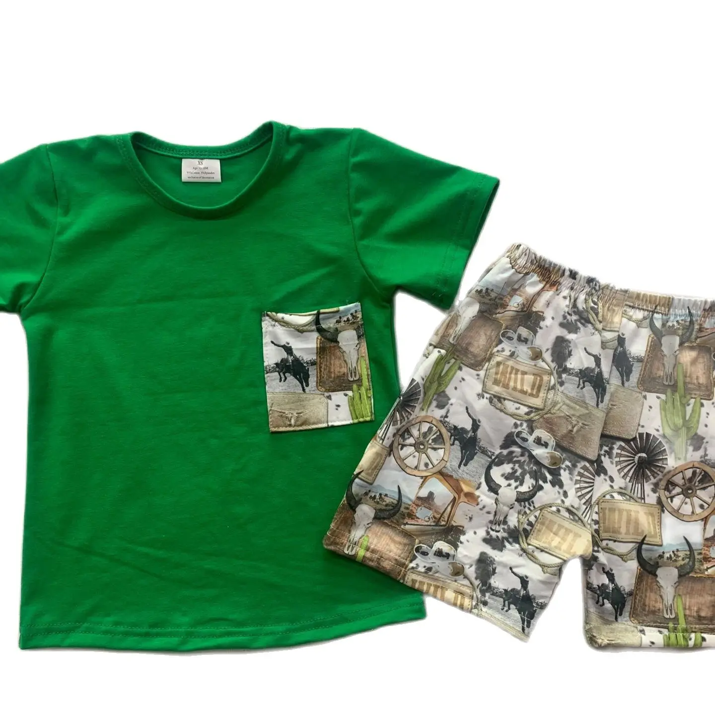 

New Design Boys Summer Clothing Sets Cartoon Print Cute Baby Boy Clothes Milk Silk High Quality Kids Boutique Clothing Wholesale