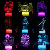 one piece night light luffy sanji zoro nami 3d led illusion table lamp touch optical action figure lamp bedside decor desk lamp
