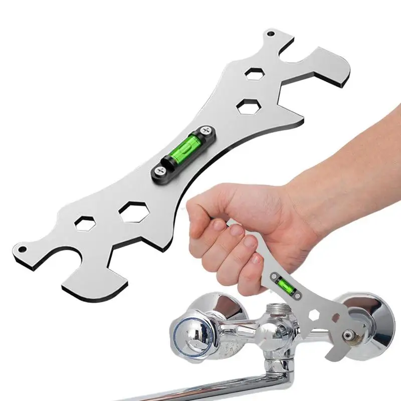 

Multifunctional Wrench For Shower Faucet Curve Angle Level Ruler Special Wrench Bathroom Faucet Repair Tool For Multi Size Screw