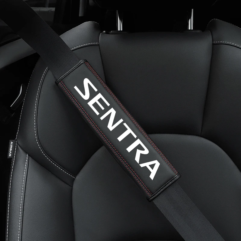 

For Nissan Sentra 1pc Cowhide Car Interior Seat Belt Protector Cover For Nissan Sentra car Auto Accessories