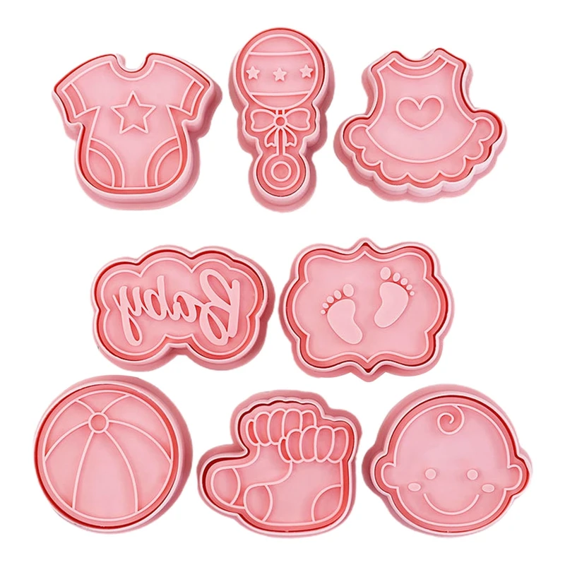 8 Шт./компл. Diy Детская Тема 3d Формочки Для Тиснения Печенья Пластиковые