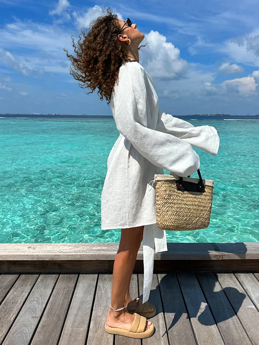 Bornladies Кружевное платье из хлопка и льна