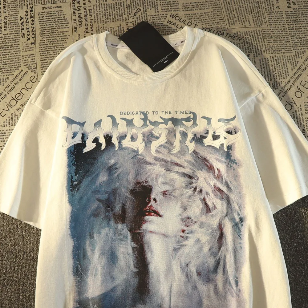 

Vintage Gothic Anime Fairy Girls Graphic T Shirts Y2K Top Short Sleeve Oversized Summer Tee Men Women Hip Hop Casual Streetwear