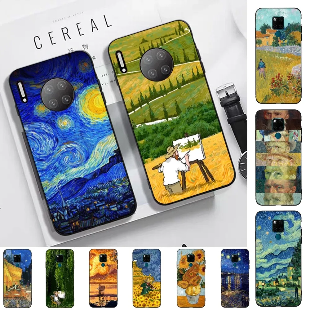

Van Gogh Sunflowers The Starry Night Art Aesthetic Phone Case For Huawei Mate 10 20 30 40 50 lite pro Nova 3 3i 5 6 SE 7 pro 7SE