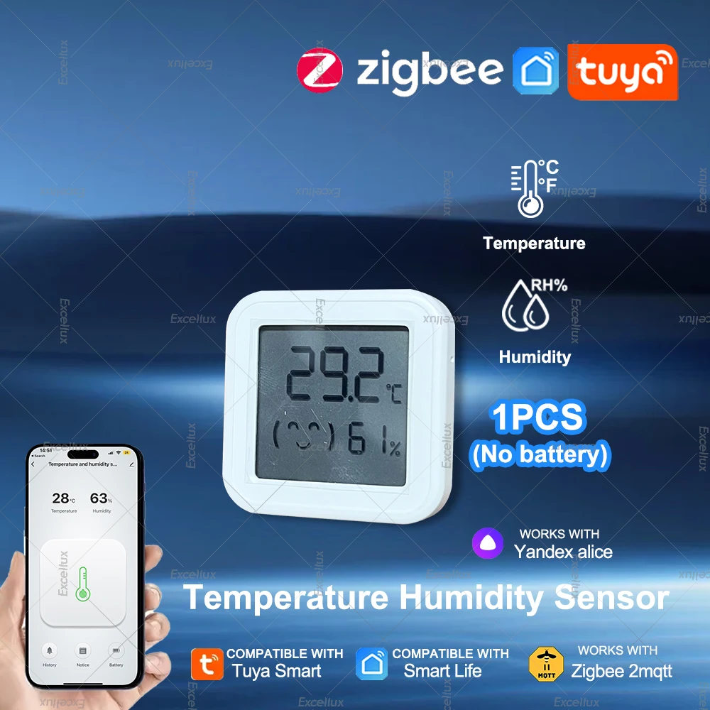 

Датчик температуры и влажности Tuya Zigbee