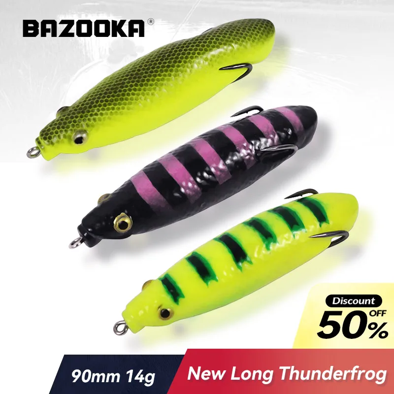 

Bazooka Frog Lure Thunderfrog Soft Fishing Lures Floating Baits Silicone Water Top Trout Jigging Bass Wobblers