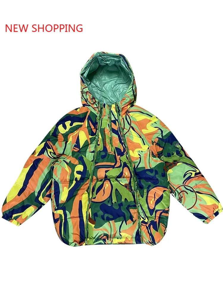 2023 Winter Outfits Women's Jacket Hooded Parka Down Cotton Coat Double Zipper Glossy Padded Jackets Casual Warm Outwear Parkas