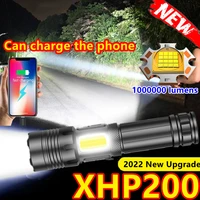 newest xhp200 most powerful led flashlight torch xhp90 high power tactical flashlight 18650 rechargeable usb fishing flash light