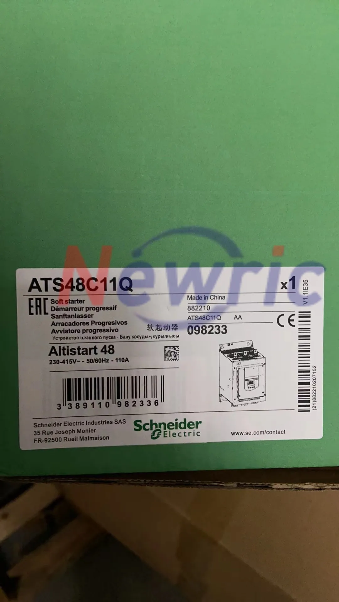Оригинальный прибор плавного пуска серии Schneiders ATS48 ATS48D22Q ATS48D22Y для асинхронного
