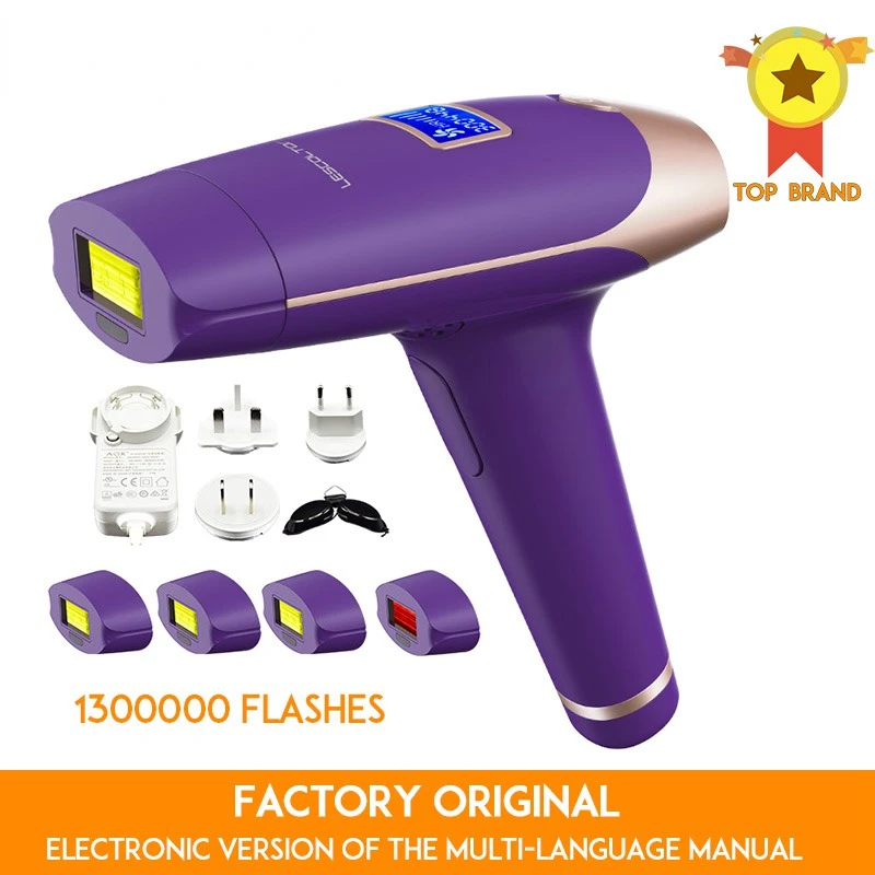 

Lescolton 1300000 Times 5in1 IPL Epilator Permanent Hair Removal With LCD Display Machine Laser For Body Bikini Face Underarm